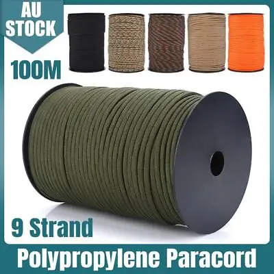 100m 4mm 550 Paracord Parachute Cord Rope Lanyard 9 Strand Survival Outdoor New • $20.24