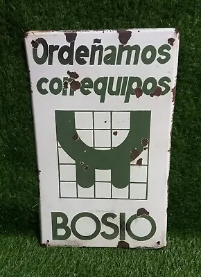 Porcelain  Bosio Milking Machine Enamel Sign  - Cow Farm - Argentine • $169