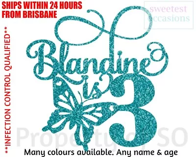 Personalised Custom Butterfly 1st 2nd 3rd 4th - Any Age Birthday Cake Topper  • $13