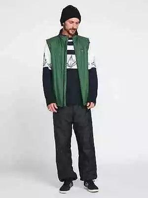 NWT MENS VOLCOM UTILITY PUFF SNOWBOARD VEST $260 L Military LAVALAN INSULATED • $166