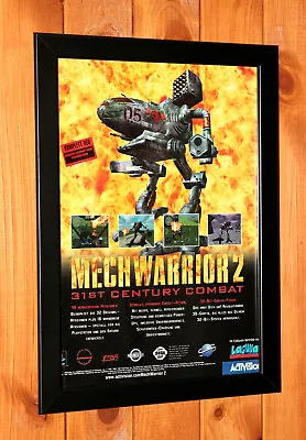 1997 MechWarrior 2 31st Century Combat Sega Saturn PS1 Promo Poster / Ad Framed • $58.06