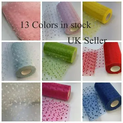 £2.80 • Buy  100% Nylon Tutus Spotty Flocked Dots Netting Fabric 6 / 54  Wide UK Seller