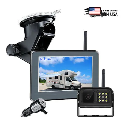 Wireless 5  Monitor 8 IR Backup Camera HD Rear View Kit Truck Camper Motor-home • $77.78