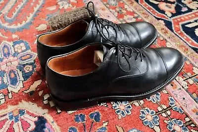 Mens J CREW LUDLOW Black Cap Toe Derby Blucher Dress Shoes 7.5D • $200