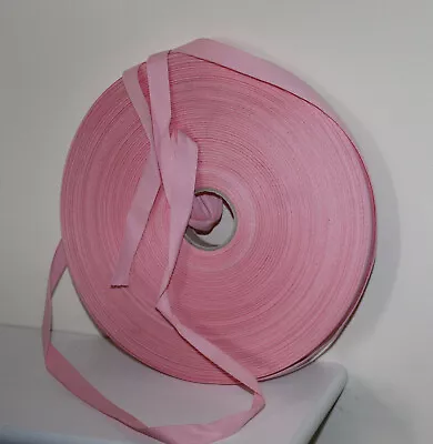 14mm Herringbone Cotton Tape Giant Reel Bunting Binding Apron Webbing Sew Pink • £6.50