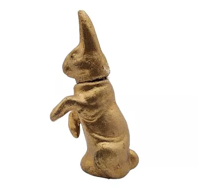 Vintage German Gold Rabbit Candy Container Easter Paper Mache Begging Bunny 5  • $49.99