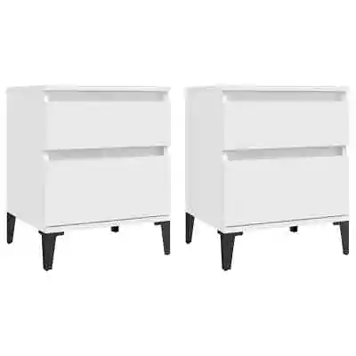2x Wooden Bedside Tables Drawers Storage Shelf Side Cabinets Nightstand White • $101.64