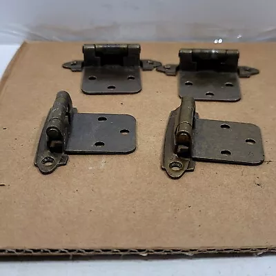 $9.46 • Buy Vintage Cabinet Hinges Bronze Tone Metal Lot Of 4