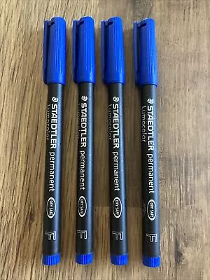 Staedtler Lumocolour Permanent Fine OHP Pens BLUE REF : 318-3 ( PKT 4 PENS ) • £9