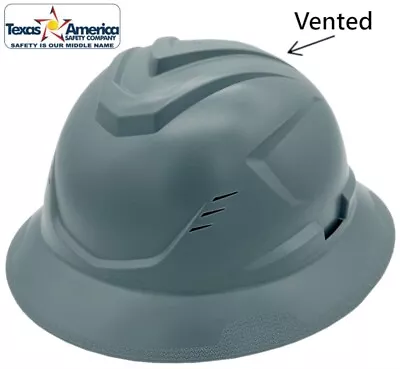 MSA Full Brim C1 Vented Hard Hat With 4 Pt Ratchet Suspension - Gray • $66