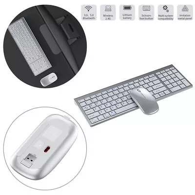 2.4GHz Wireless Keyboard And Mouse Set For Gamer PC Laptop Desktop MAC UltraSlim • £21.89