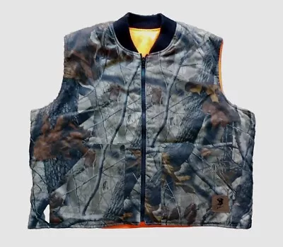 Tough Duck Men's Real Tree Hardwood Camo Orange Reversible Hunting Vest XXL • $21