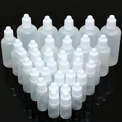 5Pc 5-100ml Plastic Empty Squeezable Dropper Bottles Eye Liquid Dropper  • £3.74