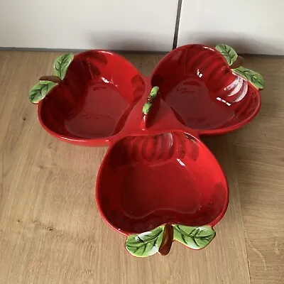 Laura Ashley Tomato 3 Segment Serving Dish -rare • £25.99