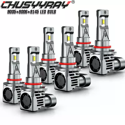 For Chevy Silverado 1500 2500 HD 03-2005 2006 LED Headlights+Fog Lights Bulbs • $59.99