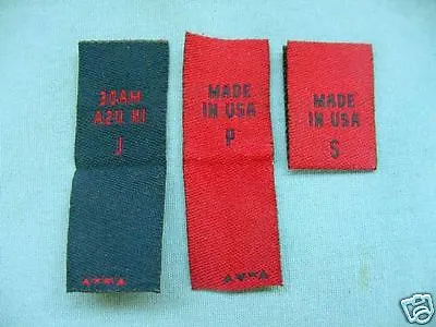 120 Pcs Red Woven Sewing Size Tags - Made In Usa - P Xs S M L Xl • $12.99