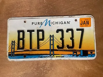 2019 Michigan License Plate Mackinac Bridge # BTP 337 • $14.99