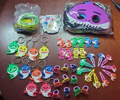 100pcs Baby Shark Party Favors Mask Hair Clips Rings Charms K-Chains Bracelets • $9.99