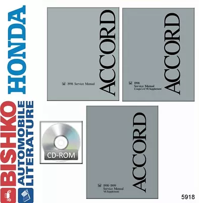 1998 Honda Accord Shop Service Repair Manual CD Engine Drivetrain Electrical OEM • $82.98