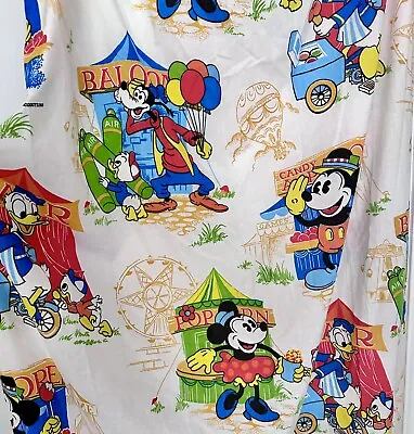 Vintage 1970’s Disney Mickey Mouse Carnival Fitted Twin Bed Sheet • $20