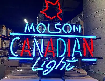 New Molson Canadian Light Neon Sign 24 X20  Lamp Poster Real Glass Beer Bar  • $222.17