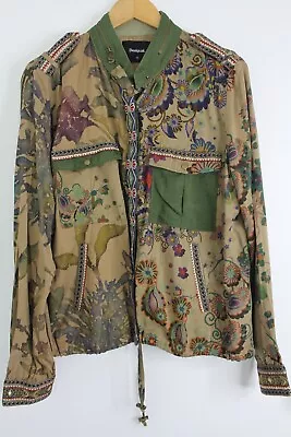 DESIGUAL Khaki Pattern Jacket/Top Size 46 • $55