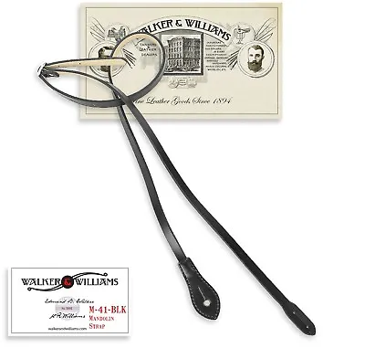 Walker & Williams M-41 Black  Leather Mandolin Strap For A Or F Types • $25.95