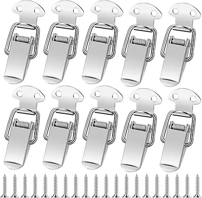 10pc Stainless Steel Spring Loaded Toggle Case Box Chest Trunk Latch Hasps Clamp • $7.89