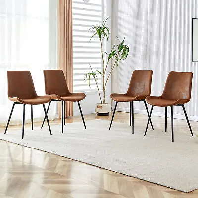 4 Pcs Dining Chairs Metal Legs Retro Comfortable Chairs For Farmhouses Lounges   • $225.21