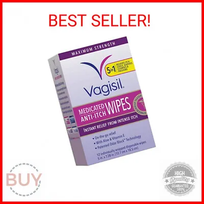 $6.98 • Buy Vagisil Anti-Itch Medicated Feminine Intimate Wipes For Women, Maximum Strength,