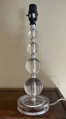 Vintage Clear Lucite Stacked Ball Table Lamp Mid Century Modern Style • $45