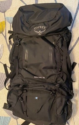 $110 • Buy Osprey Kestrel 48 Hiking Backpack (M/L 48-58 CM, Black) USED ONE TIME!!!