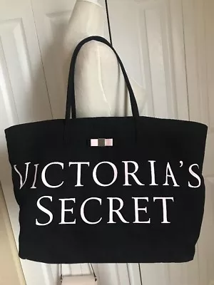 NEW Victoria’s Secret Tote Bag Canvas Black • $25.99