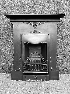 Antique Art Nouveau / Edwardian Cast Iron Fireplace Fire Surround Restored • £410