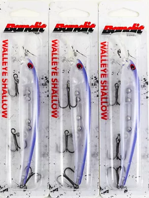 (lot Of 3) Bandit Walleye Shallow 4.75  5/8oz Bdtwbs103 Purple Mist Bm5303 • $9.10