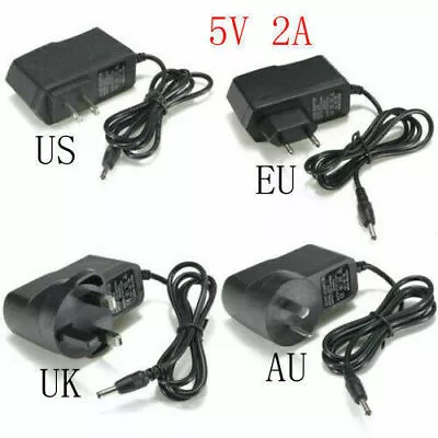 5V 2A 2000mA AC Adapter To DC Power Supply Charger Cord 3.5/1.35mm EU/US/UK Plug • £3.83