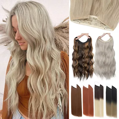 US Wire In Hair Extension Secret Elastic Band Miracle Ring Wavy Ombre Hairpiece • $13.40