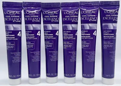 6PK L'Oreal Cool Supreme Excellence Creme Purple Conditioner ~ 55 ML EACH ~ NEW • $28.95