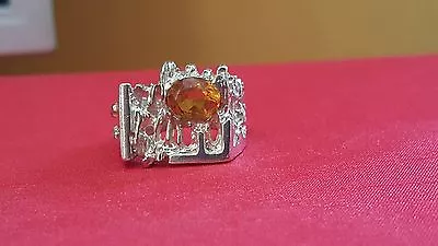 Vintage 925 Sterling Silver Citrine Ring . Size 9 • $39.99