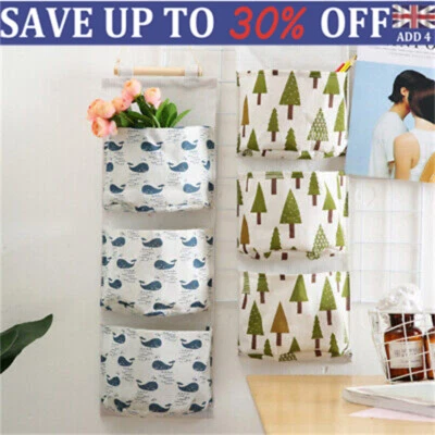 £5.75 • Buy 3 Pockets Wall Hanging Storage Bag Toy Cosmetic Organizer Pouch Home ClosYJ