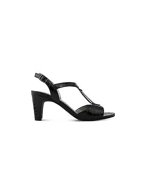 KAREN SCOTT Womens Black T-Strap Danee Almond Toe Block Heel Sandals 7 M • $20.99