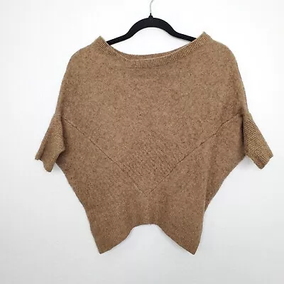 Vince Womens Sweater Size XS Yak Wool Dolman Batwing Short Sleeve Brown • $38.88