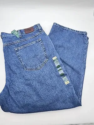 New LL Bean Flannel Lined Jeans Men 44x30 Relaxed Fit Double L Stone High Rise • $38.37