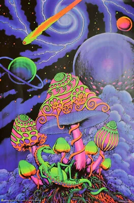Cosmic Shroom By Space Tribe Non-Flocked Blacklight Poster 24  X 36  • $12.99