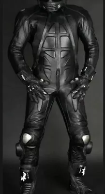 Black Motorcycle Leather Racing Biker Suit Motorbike Riding Suit  • $346.73