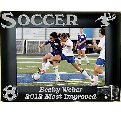 Boys Girls Soccer Personalized Photo Picture Frames 4x6 5x7 8x10 Custom Engraved • $14