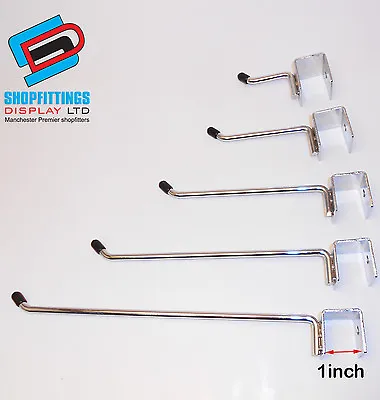 Market Stall Display Rod Hanger Hook Chrome Finish Fit 25mm Or 1inch Square Bar • £1.45