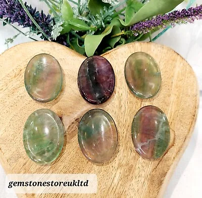 Rainbow Fluorite Worry Stone 35mm Crystal Polished Quartz Smooth Gemstone. • £7.50