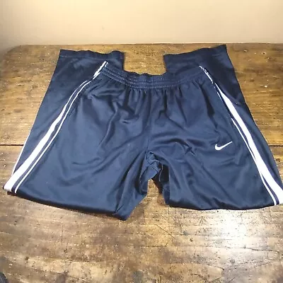 Nike Men's Sz L Pants Blue Basketball Outdoor Track Athletic Pockets Drawstring • $11.99