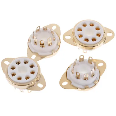 4Pcs 8 Pin Ceramic Socket Tube Top Vacuum Octal Value For KT88 6550 EL34 A:m: • $11.81